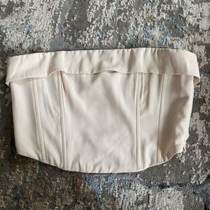 Boutique Cream Strapless Corset Top